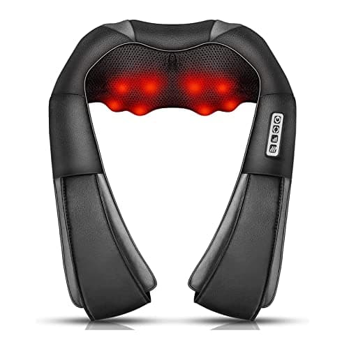 Image of Neck Massager, Deep Tissue 3D Kneading, by iKristin, Portable, with Heat, Shiatsu Massager for Neck, Back, Shoulder, Foot and Leg, at Home and Car, Suitable for Women and Men(Gray)