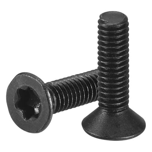 Image of sourcing map M2.5-0.45 x 8mm Flat Torx Head Machine Screws, 50Pcs 10.9 Grade Carbon Steel Countersunk Torx Anti Theft, Black Oxide Finish, Full Thread