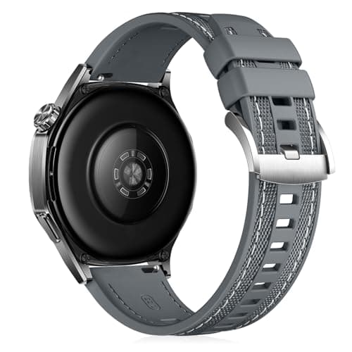 Image of Niboow 22mm Strap for Huawei Watch GT 6/GT 6 Pro/GT5/GT 5 Pro/GT 4/GT3/GT 2 Pro/GT2/Watch 5/Watch4/Watch3 Pro (46mm), Men Women Sport Silicone Watch Bands for Huawei Watch 4 Pro 48mm - Gray