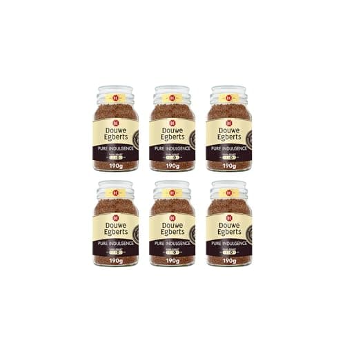 Image of Douwe Egberts Pure Indulgence Dark Roast Instant Coffee 190g (Pack of 6 Jars, Total 1.14kg)