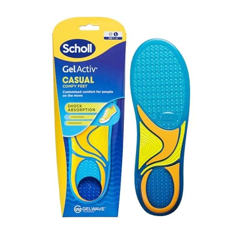 Image of Scholl GelActiv Casual Insoles for Men, All Day Comfortable Feet, Memory Foam Cushioning and GelWave Technology, UK Size 7-12