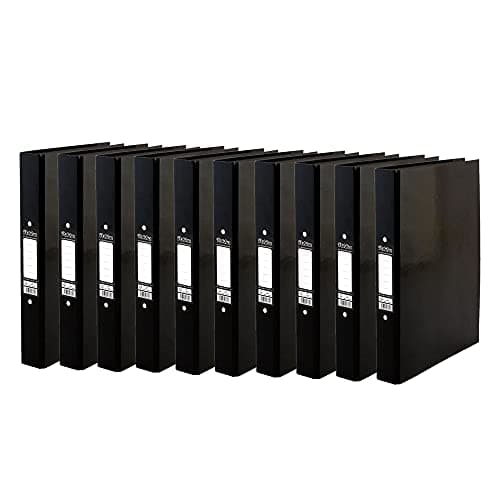Image of 10 x Pukka A4 Glossy 2-Ring Binder File School Work Office 40mm Spine File Organiser (Black)