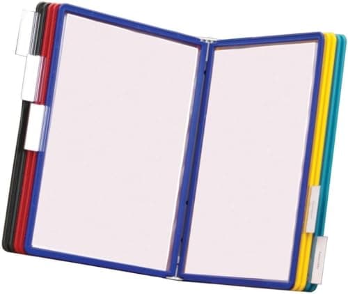 Image of Durable VARIO Display Panel Wall Unit | 10 Panels and Tabs in Assorted Colours | Ideal for Storing and Display ing A4 Documents