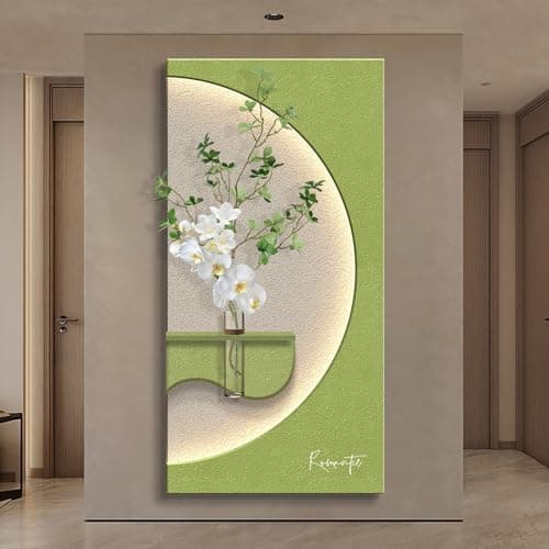 Image of 3D Sandstone Decor Wall Art Painting with LED Light and Faux Plant for Living Room Bedroom Office