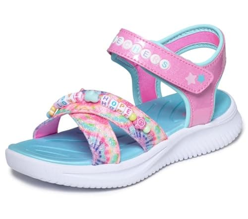 Image of Skechers Girl's Jumpsters Sandal Tie Dye Bffs Sneakers, Pink Synthetic/Multi Trim, 12 UK Child