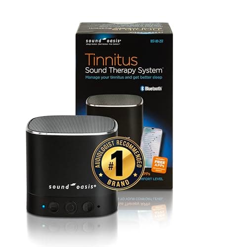 Image of Sound Oasis® Bluetooth® Tinnitus Sound Therapy System® - Sleep Better, Manage and Mask Tinnitus, 25 Built-in Sounds for Tinnitus Relief, 12-Hour Sound Duration