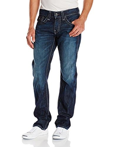 Image of True Religion Men's Ricky Super T Relaxed Straight Fit Jean in Cascade Creek - Blue - 40W x 34L