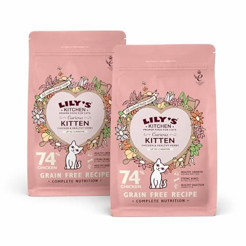Image of Lilys Kitchen Natural Kitten Dry Cat Food Chicken & White Fish 2 x 800g, Pack of 2