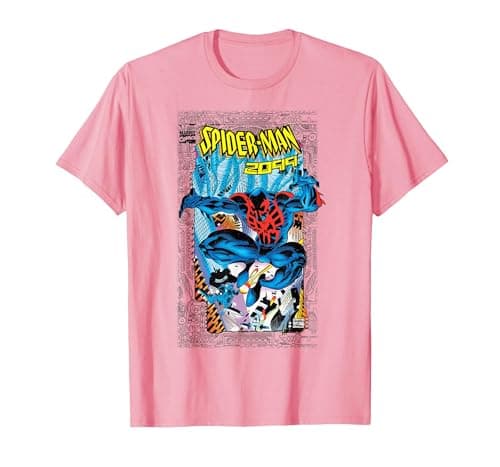 Image of Marvel Comics Spider-Man 2099 Comic Cover 90s T-Shirt, Men, Pink, XX-Large