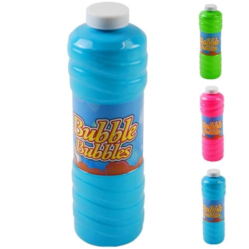 Image of RAM ONLINE Giant 1 Litre of Bubble Mixture with Wand for Bubble Machines - Giant Garden Games Essential for Kids - Outdoor Games Bubbles for Kids (1), Multicolor, 1 bottle
