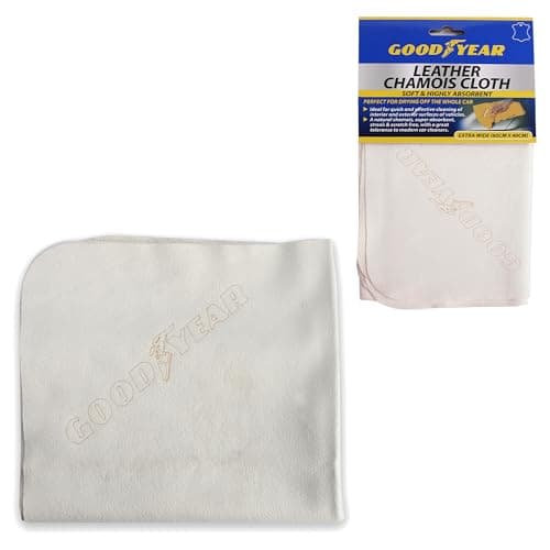 Image of Goodyear Xl Genuine Leather Chamois -natural Chamois, Super Absorbent, Streak, Scratch Free, With Greater Tolerance To Car Cleaners| Stays Soft When Drying| Ideal For Cleaning Of Interior And Exterior