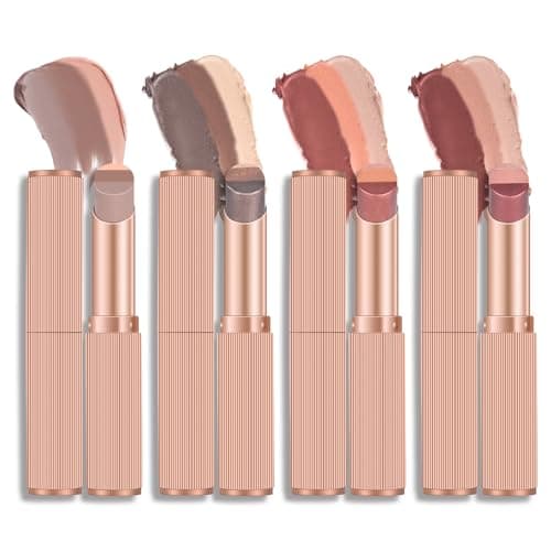 Image of KYDA 3 in 1 Eyeshadow Stick, 3 Colors Gradient Shimmer Cream Eyeshadow Stick, Blendable, High Pigment Eye Pen Easy to Use One Step for Women Eye Makeup -4Pcs