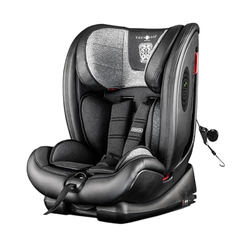 Image of Cozy N Safe Excalibur Car Seat Group 1/2/3 9-36kg, ISOFix & Top Tether, 25kg Harness, Convertible Baby Toddler Child Car Seat, Forward Facing High Back Booster, 9 Months to 12 Years (Graphite)