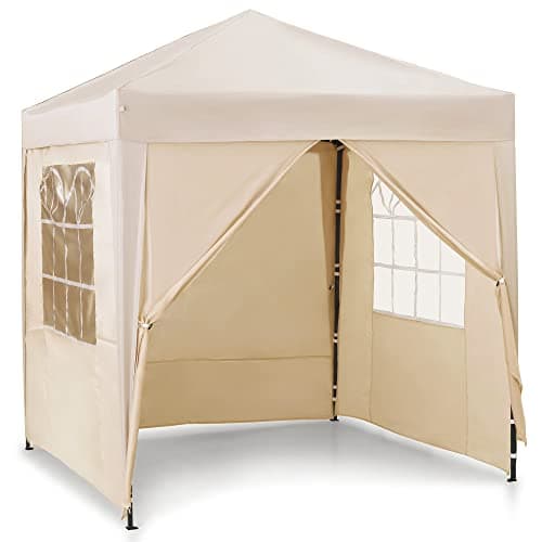 Image of VonHaus Pop Up Gazebo 2 x 2m – Outdoor Garden Marquee Shelter Canopy with Removable Sides, Storage Bag, Leg Weight Bags, Pegs & Cords – Waterproof, Heavy Duty Steel Frame, Easy No Tool Assembly
