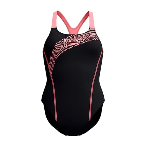 Image of Speedo Women's Medley Logo One Piece Swimsuit | Classics | Medalist Style, Coral Sands, 30