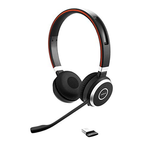 Image of Jabra Evolve 65 Wireless Stereo On-Ear Headset – Microsoft Certified Headphones With Long-Lasting Battery – USB Bluetooth Adapter – Black