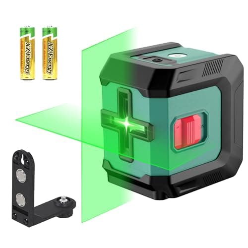 Image of HYCHIKA Laser Level 15 M, Horizontal and Vertical Cross Line Laser, Green Laser Spirit Level 3 Levels of Brightness Adjustment, Magnetic Bracket and Batteries, for Decoration, DIY