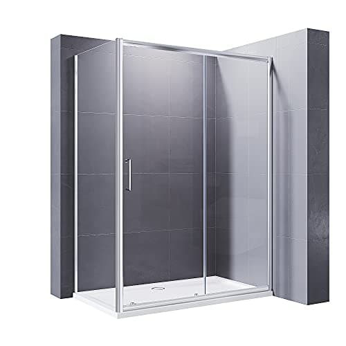 Image of ELEGANT 1200 x 900 mm Sliding Shower Enclosure 8mm Easy Clean Glass Shower Cubicle Door + Side Panel