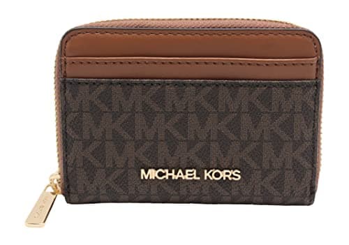 Image of Michael Kors Jet Set Travel Medium Zip Around Card Case Brown