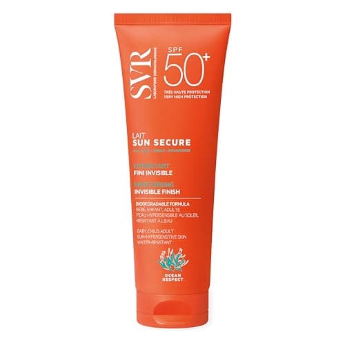 Image of SVR SUN SECURE Face & Body Sunscreen SPF 50+ Milk for All Skin Types, Very High UVA/UVB Factor 50 Sun Cream, Non-Greasy, Reef-Safe, All Ages, 250ml