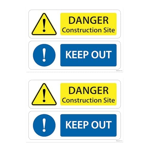 Image of RDLCAR Keep Out Sign Danger Construction Site Signs 4mm Corri Professional Site Safety Sign Ideal for Hazard Protection High Visibility 200mm x 300mm