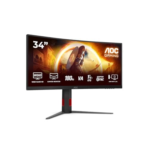 Image of AOC Gaming Monitor CU34G4 Wide Quad HD 34" 180 Hz Curved VA LCD Black