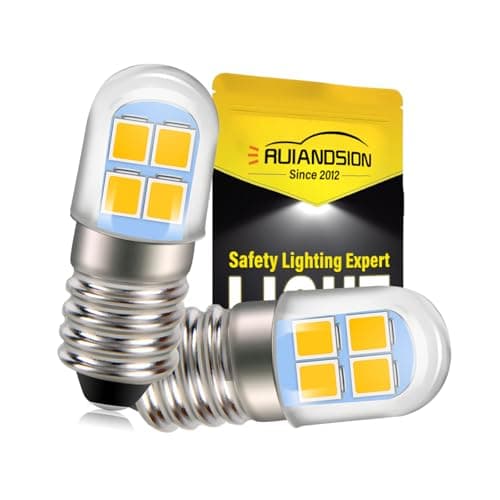 Image of Ruiandsion E10 LED Bulb 4.5V - 6V E10 Screw Base LED Bulb 2835 8SMD Chips Yellow Upgrade for Headlamps Flashlights Torch Lights (Pack of 2)