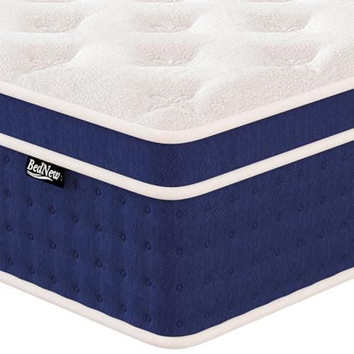 Image of Bednew Hybrid Double Size Mattresses 34cm, 13.4 Inch Innerspring, 4FT6 with Breathable Foam and Pocket Spring For Cool Comfort Sleep, Medium Firm Mattress (135x190x34cm)