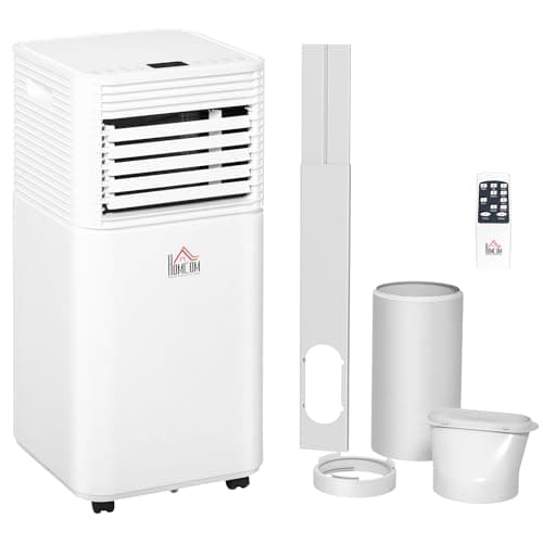 Image of HOMCOM Portable Air Conditioner 7000 BTU, 4-in-1 Mobile Air Conditioning Unit with Cool, Fan, Dehumidifier & Sleep Mode, LED Display, Remote Control, 24H Timer, Window Kit, 785W for Rooms up to 26㎡