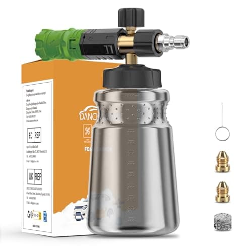 Image of DANCINGBOAR Snow Foam Lance Compatible with 1/4" Quick Connect Pressure Washers, 1L Adjustable Soap Dispenser Snow Foam Cannon for Car Wash and Cleaning