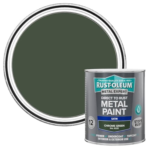 Image of Rust-Oleum Metal Expert Paint Satin Chrome Green 750ml