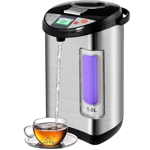 Image of TANGZON 5L Instant Hot Water Dispenser, Thermal Stainless Steel Water Boiler with 5 Temperature Settings, 24H Timer, Auto Re-Boil & Rotatable Base, Electric Instant Kettle for Home Office Brewing
