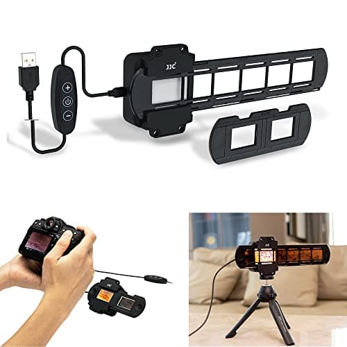 Image of JJC Film Scanning Adapter with LED Lighting Convert Negative Films and Slides 35mm to Digital JPEG, 10 Brightness Levels USB LED Lamp