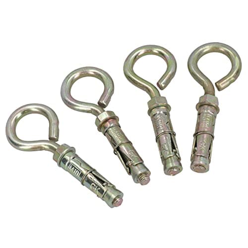 Image of 10mm Closed Hook Eye Bolts Rawl Shield Wall Anchor Expansion Brick Stone 4pc