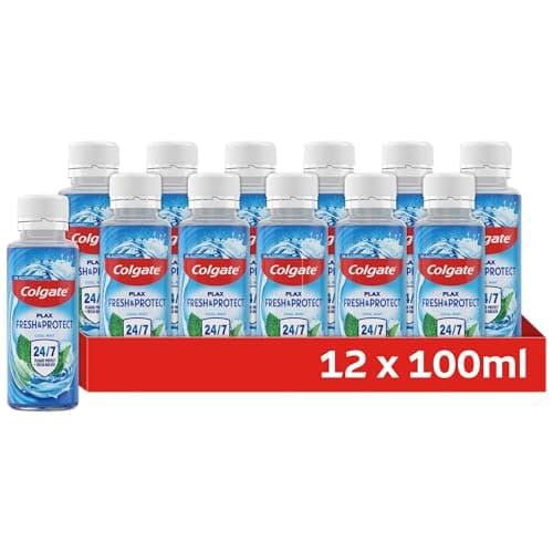 Image of Colgate Plax Cool Mint Alcohol Free* Mouthwash 12 x 100ml - Mouthwash Alcohol Free* - Instant Long-Lasting Freshness - No Burn Experience - 24/7 Plaque Protection When Used Twice Daily