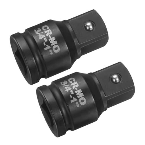 Image of sourcing map 2pcs Impact Socket Adapter 3/4" Female to 1" Male Square Drive Increaser Standard SAE CR-MO Steel Converter Impact Driver Ratchet Wrench Breaker Bar Conversion, Black