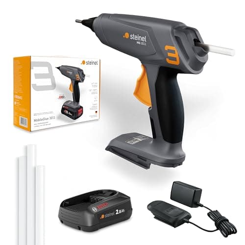 Image of Steinel MobileGlue 3011 Battery Glue Gun Set, Includes 2.5 Ah PFA Battery, 11 mm Cordless Hot Glue Gun, 2 Temperature Levels