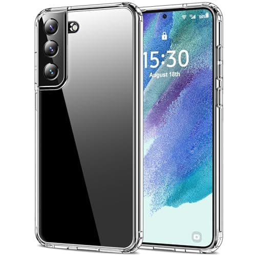 Image of HOOMIL Case for Samsung Galaxy S21 FE 5G 6.4-Inch, Non-Yellowing, Drop Protection, Anti-Scratch Transparent Hard Back Phone Cover - Crystal Clear