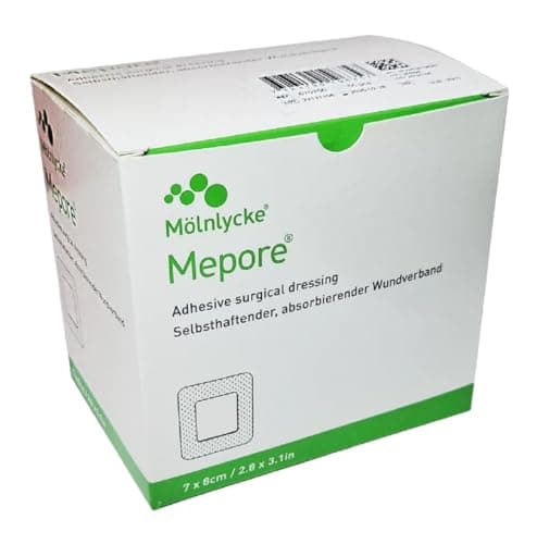 Image of Mepore 99XX0261 Adhesive Dressing, 7cm x 8cm, Pack of 55