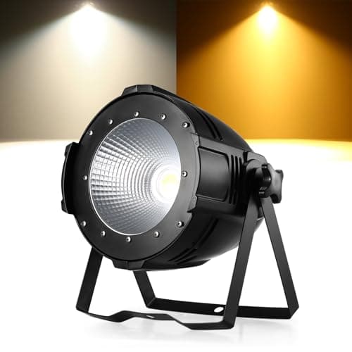 Image of Erreyht 100W COB Par Light Cold/Warm White Stage Light, LED Par Spotlight with DMX512/ Master-Slave, Strobe Spotlight for DJ, Disco, Photography, Birthday Party, Wedding