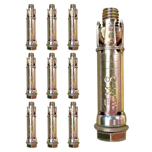 Image of 10 Pcs Anchor Bolts, 60mm M8 Hex Bolt Sleeve, Wall Anchors for Brick, Expansion Screw Bolt for Masonry Brick, Heavy Duty Wall Fixings Plugs Bolts Screws(6cm)