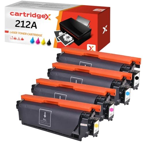 Image of Cartridgex Compatible Toner Cartridge Multipack Replacement For HP 212A W2120A W2121A W2122A W2123A with Chip Black Cyan Magenta Yellow for Colour LaserJet Enterprise MFP M578dn M578f M578z Flow M578c