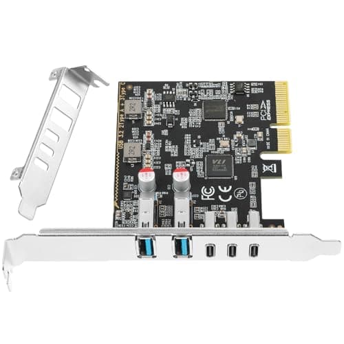 Image of Jorkar PCIe to USB C 3.2 Gen 2 Expansion Card, 5 Ports (3x USB-C, 2x USB-A), 10Gbps Internal USB Hub PCI-E Adapter Host Controller for PC