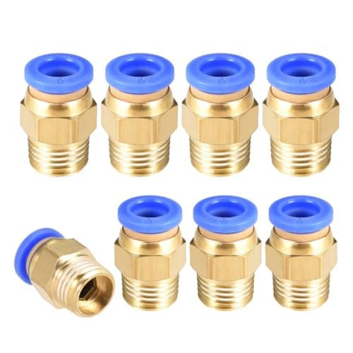 Image of TOP-VIGOR 8mm Pneumatic Push-to-Connect Fittings, G1/4 Male Thread Quick Connect Straight Coupler, Air Line Push Fit Connectors for Pneumatic Systems & Air Compressors, Pack of 10