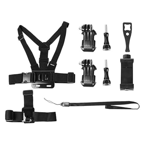 Image of Action Camera Phone Chest Mount Strap Kit, Adjustable Cell Phone Chest Mount Strap Compatible With GoPro, DJI Osmo, Insta360, And More | Hands-Free POV Filming for Extreme Sports & Adventures