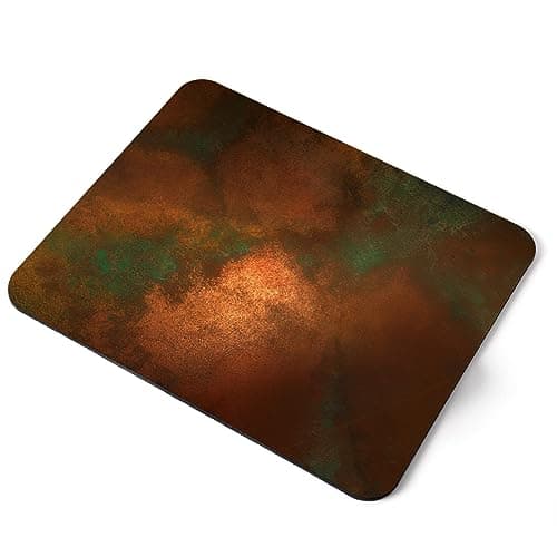 Image of Destination Vinyl ltd Copper Patina Effect Orange Colour Flexible Rectangle 5mm Rubber Mouse Mat Pad Office Home Novelty Printed Desk Accessory #52740