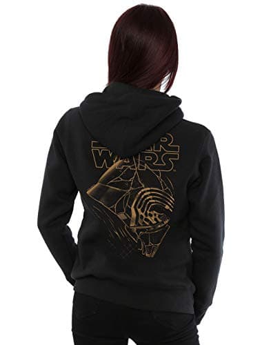 Image of Absolute Cult Star Wars Women's The Rise Of Skywalker Kylo Ren Helmet Zip Up Hoodie Black Medium
