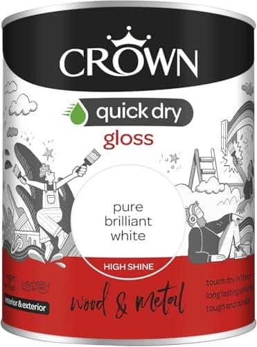 Image of Quick Dry Gloss Pure Brilliant White Paint 750ml | High Shine Finish for Wood & Metal | Fast Drying, Non Yellowing, Hardwearing Interior & Exterior Gloss Paint ,