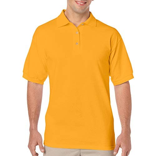Image of Gildan Adult DryBlend Jersey Short Sleeve Polo Shirt (L) (Gold)