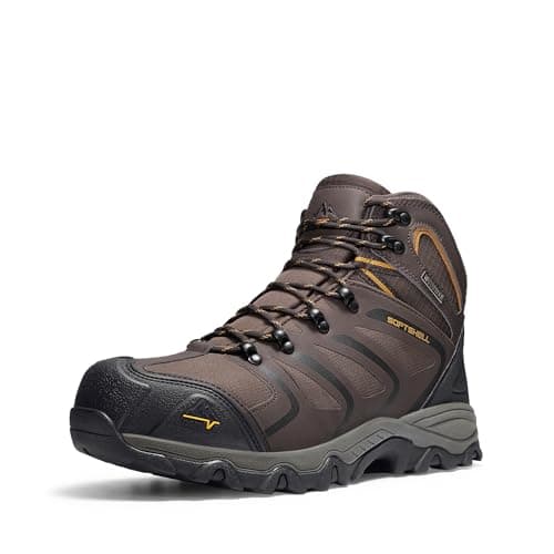 Image of NORTIV 8 Men's Ankle High Waterproof Boots Hiking Boots Men Walking Boots Mens Backpacking Trekking&Hiking Footwear 160448_M,Size 10,Brown/Black/Tan,160448_M